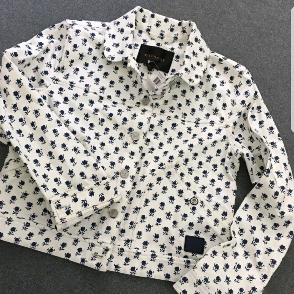 NEW Coach Badlands Floral Jean Jacket Small